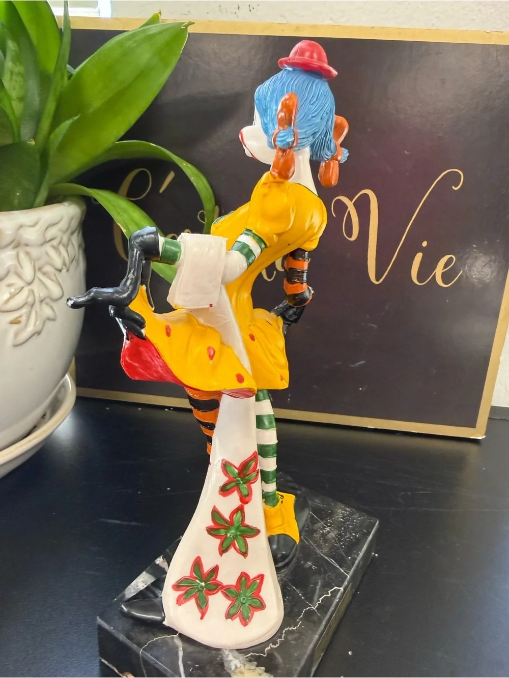 Vintage Fontanini Depose Italy Girl Clown Figurine Decorative Statue Home Accent